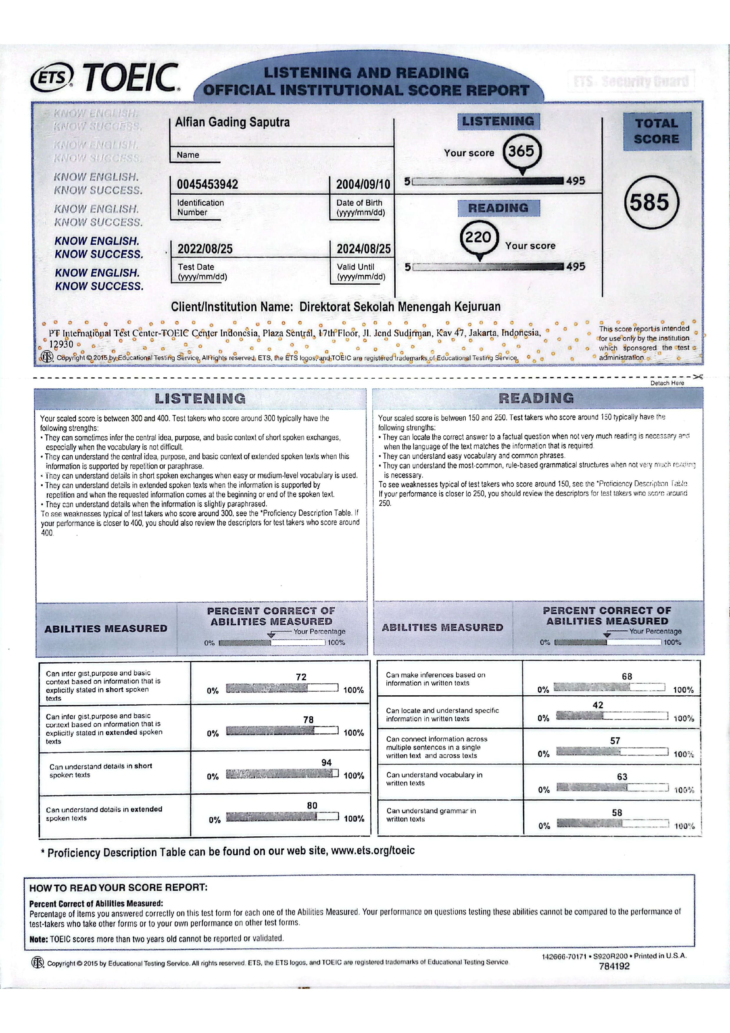 TOEIC Listening and Reading